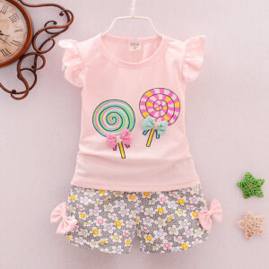 Product Image for  2Pc Baby and Toddler Girls Spring Lounge Soft Cotton Sets