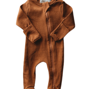 Product Image for  Organic cotton ribbed knit one-piece in “Cider”