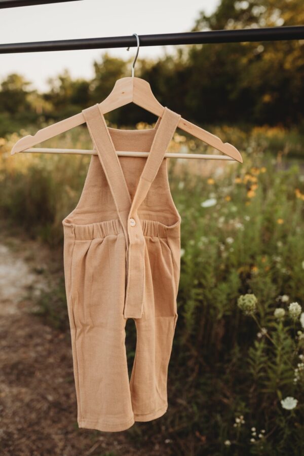 Product Image for  Organic cotton ribbed knit overall in “Wheat”