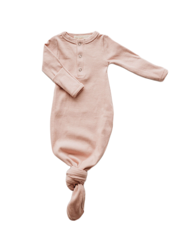 Product Image for  Organic cotton knotted gown in “Mauve”
