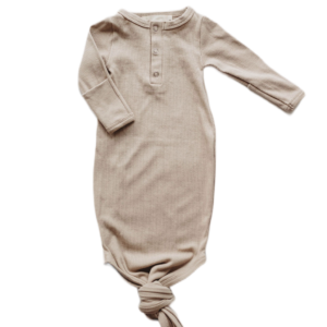 Product Image for  Organic cotton knotted gown in “Mushroom”