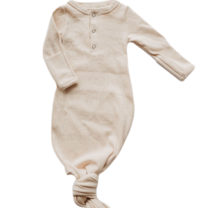 Product Image for  Organic cotton knotted gown in “Oat”