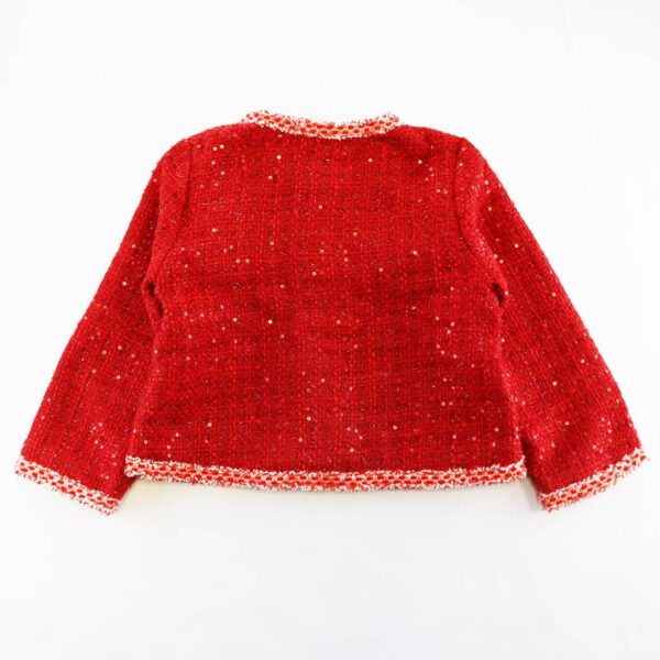Product Image for  Red Tweed Jacket with Fur Scarf