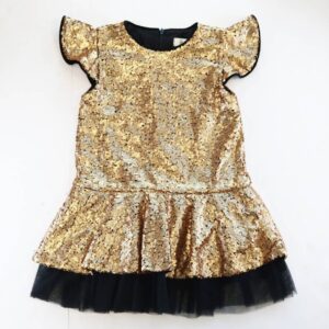 Product Image for  Ruffle Sleeve Gold Sequin Dress