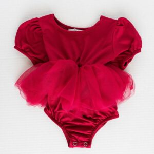Product Image for  Red Puff Sleeve Tutu Romper