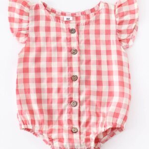 Product Image for  Red Plaid Baby Bubble Romper