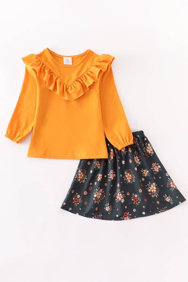 Product Image for  Mustard Floral Ruffle Skirt Set