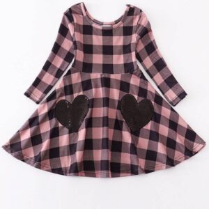 Product Image for  Pink Plaid Heart Twirl Dress