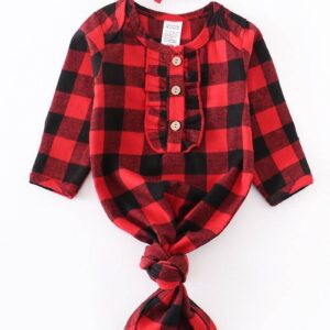 Product Image for  Red & Black Plaid Baby Gown Set