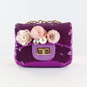 Product Image for  Floral Purple Sequin Purse