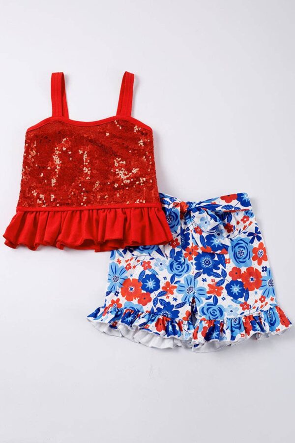 Product Image for  Red Sequin Short Set