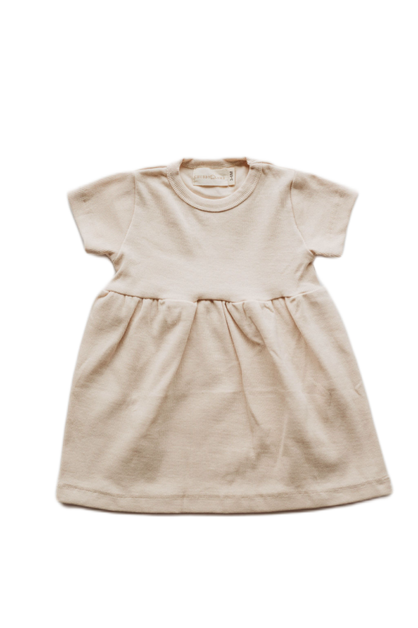 Product Image for  Organic cotton ribbed knit dress in “Oat”