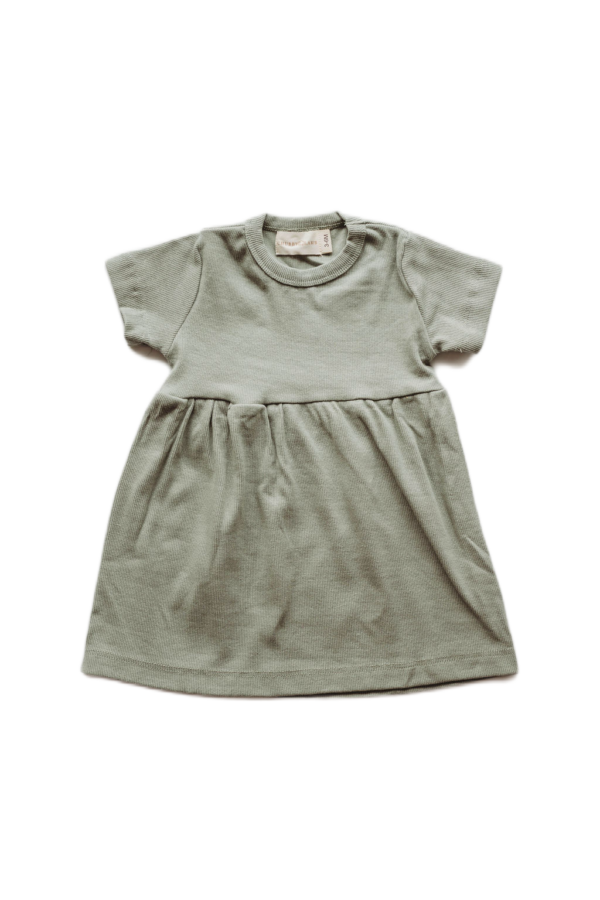 Product Image for  Organic cotton ribbed knit dress in “Pistachio”