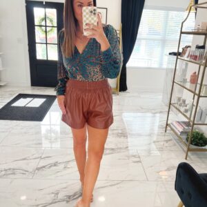 Product Image for  Chestnut High Waisted Leather Shorts