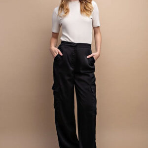 Product Image for  Black Satin Cargo Pants