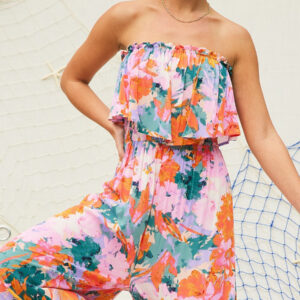 Product Image for  Strapless Wide Leg Floral Jumpsuit